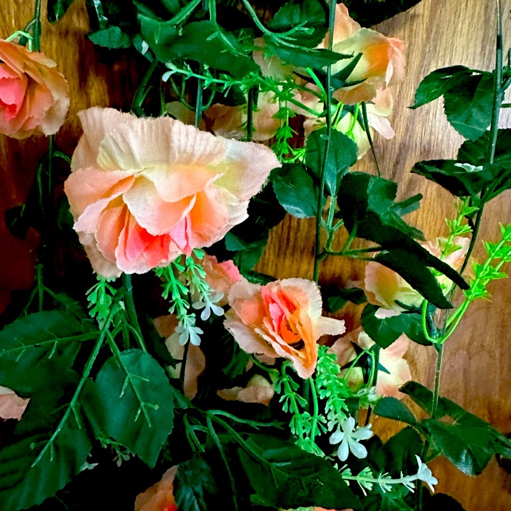 Beautiful peach faux rose garlands